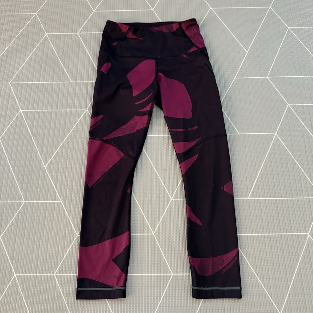 Lululemon All Sport Crop Back Spin Stroke Size 2 Dashing Purple 23" Legging Pant